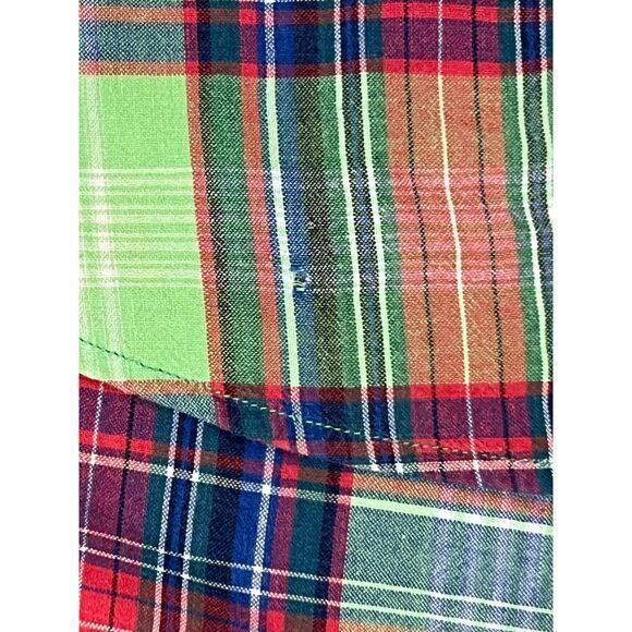 Ralph Lauren Short Sleeve Orange Green Red Plaid Button Down Blake Large‎ Shirt - Picture 5 of 7